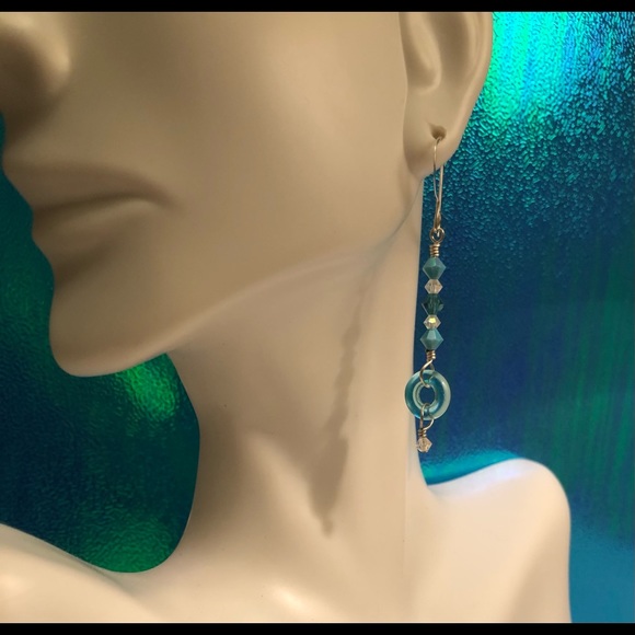 Swarovski Glass & Sterling Silver Drop Earrings - Picture 6 of 6